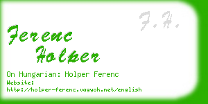 ferenc holper business card